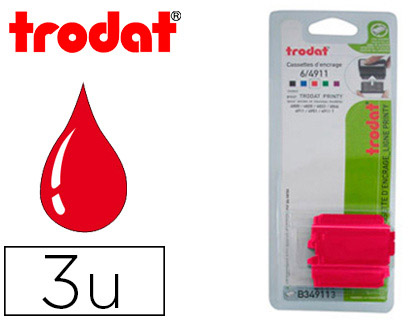 RECHARGE TAMPON TRODAT 4800/4820/4822C/4846/4911/4911T/4951 ROUGE BLISTER 3 UN