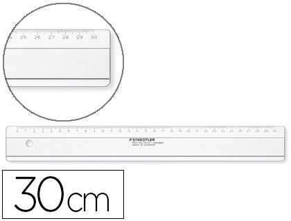RGLE PLATE STAEDLER MARS PLEXIGLAS 30CM BORDS ANTI-TCHES 1 BISEAU GRAV INEFFAABLE