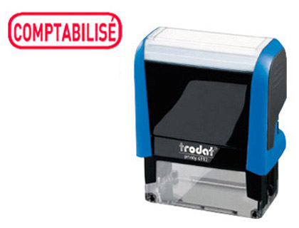 FORMULE COMMERCIALE TRODAT XPRINT COMPTABILIS EMPREINTE 44X15MM ENCRAGE AUTOMATIQUE RECHARGEABLE ROUGE
