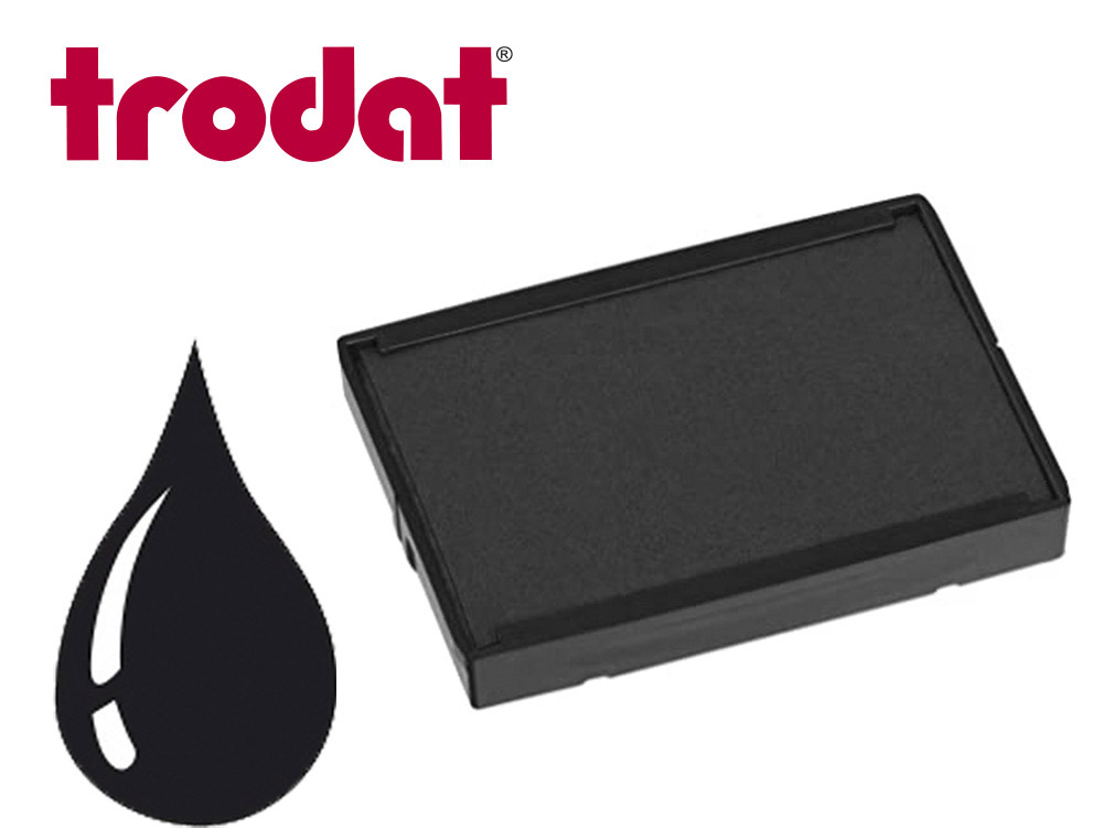 CASSETTE ENCRAGE TRODAT 6/4929B POUR TAMPON ENCREUR PRINTY 4929/4729 TAILLE EMPREINTE 75X 8MM COLORIS NOIR