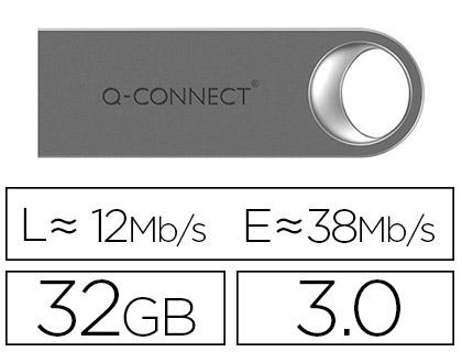 CL USB Q-CONNECT 3.0 PREMIUM 32GB VITESSE LECTURE 38MB/S CRITURE 12MB/S