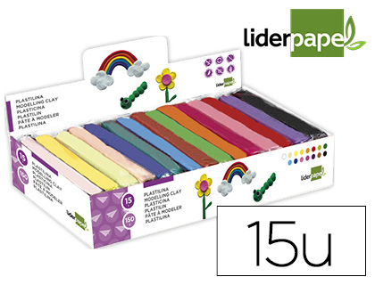 PTE  MODELER LIDERPAPEL VGTALE 15 COLORIS ASSORTIS ASSORTIMENT 15 PAINS DE 150G