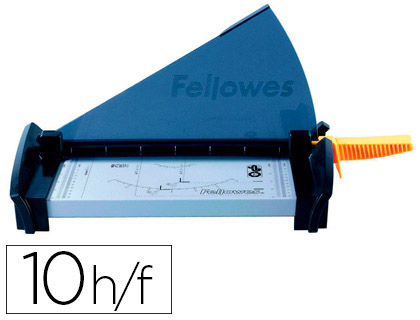 CISAILLE FELLOWES FUSION A4 CAPACIT COUPE 10F PRESSE MANUELLE PROTECTION SAFECUT COUPE RABATTABLE 550X210X65OMM