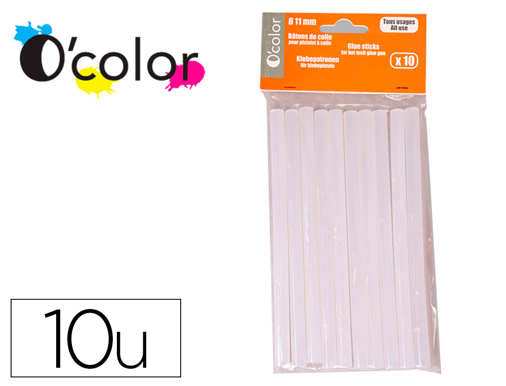 RECHARGE PISTOLET   COLLE CHAUD TOUT USAGE TRANSLUCIDE  11MMX20CM 200GR SACHET DE 10  UN