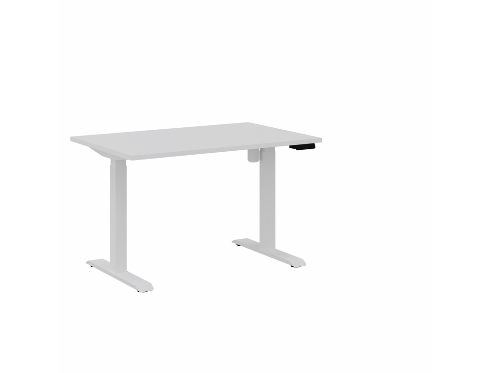 BUREAU DROIT EOL LUTZ 2 REGLABLE HAUTEUR L1200X800MMM PLATEAU BLANC NEIGE PIETEMENT BLANC