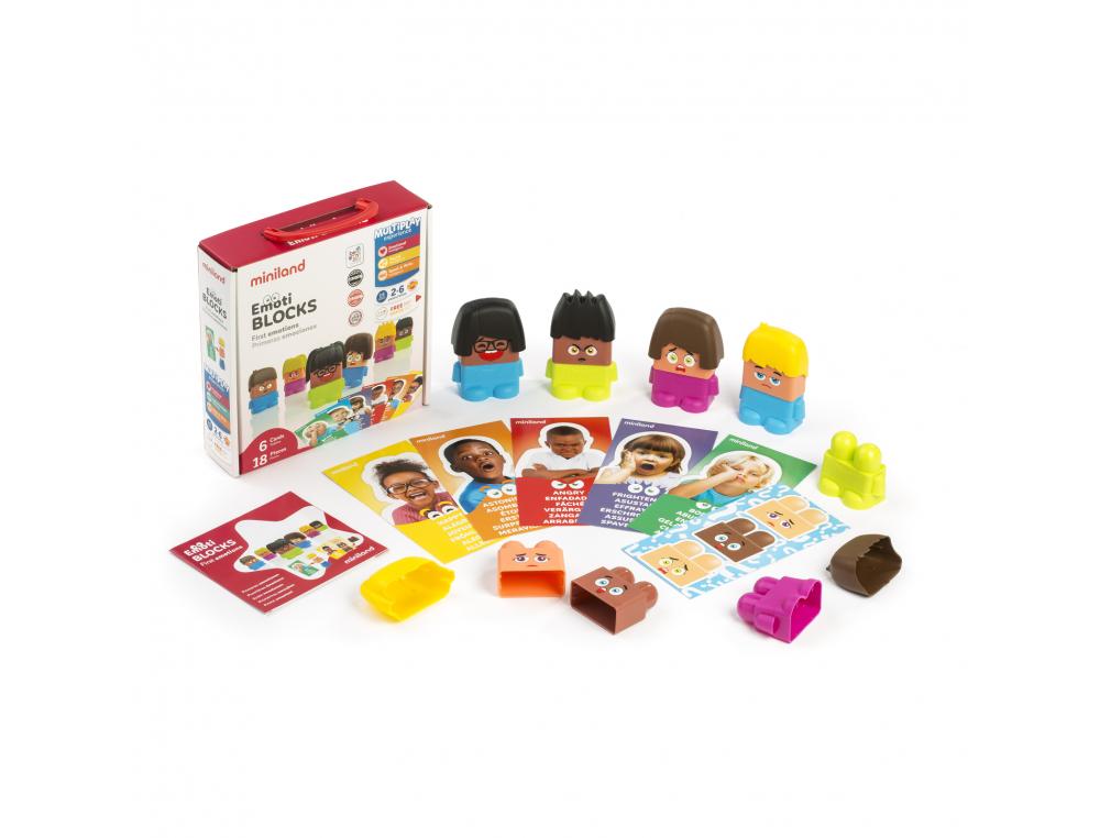 EMOTIBLOCKS PREMIERES EMOTIONS MINILAND 100         COMBINAISONS POSSIBLES        INTERET PEDAGOGIQUE 18 PIECES