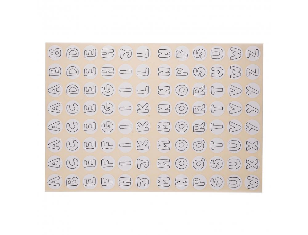 GOMMETTE ALPHABET CLEOPATRE 384 GOMMETTES COLORIS BLANC   POCHETTE DE 4 PLANCHES