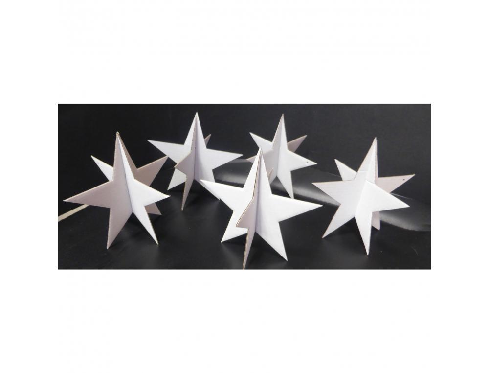 ETOILE CARTON CLEOPATRE A MONTER 12X12X11.5CM COLORIS   BLANC LOT DE 30