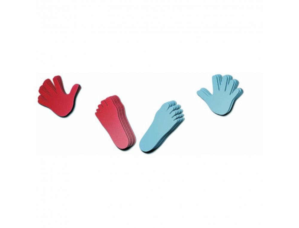 LOT D EMPREINTES DE JEUX PIEDS ET MAINS HENBEA EN      POLYPROPYLENE 20 UNITES       COLORIS ASSORTIS