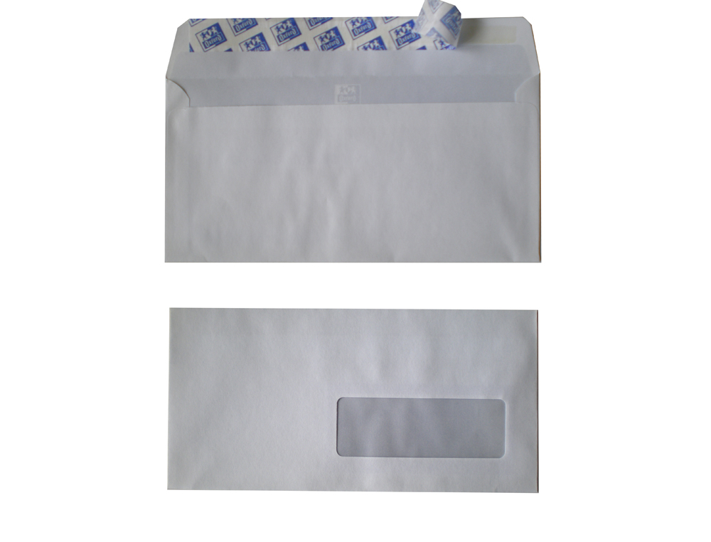 ENVELOPPES OXFORD RECYCLE A FENETRE AUTO ADHESIVES AVEC   BANDE DE PROTECTION 110X220MM 500 UNITES