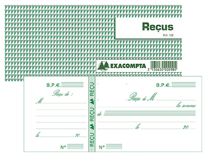CARNET  SOUCHE EXACOMPTA REUS 13X9CM 50 FEUILLETS 95G PAPIER CHQUE AMAGNTIQUE