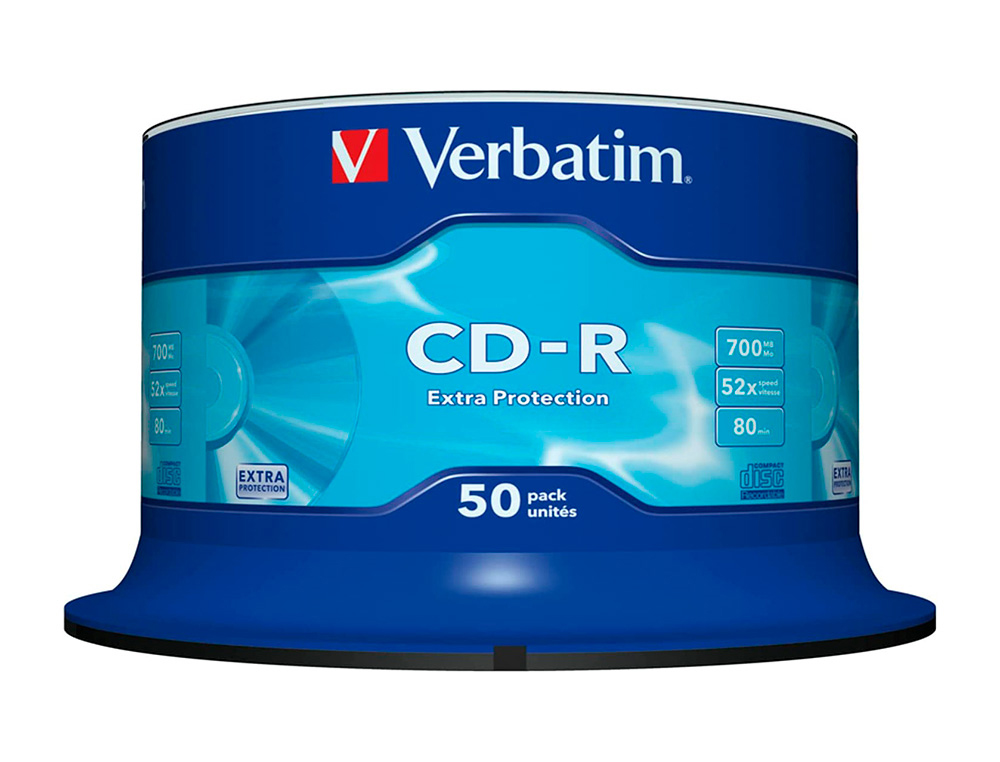 CD-R VERBATIM AZO RINSCRIPTIBLE VITESSE 52X TOUR 50 UNITS
