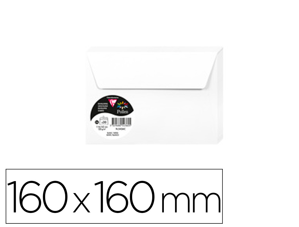 ENVELOPPE CLAIREFONTAINE POLLEN 114X162MM 120G COLORIS BLANC TUI 20 UNITS