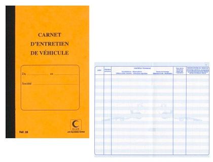 CARNET ENTRETIEN DU VHICULE ELVE COUVERTURE CARTE LUSTRE ET PROTGE-CAHIER 21X13CM 32 PAGES