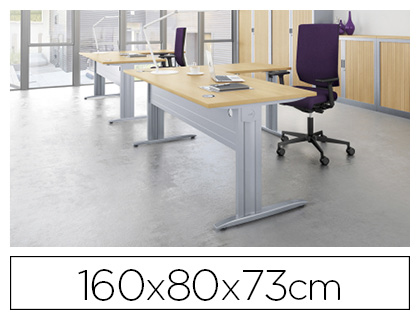 BUREAU EOL IDOL PITEMENT ALUMINIUM 160X80CM DCOR CHNE CLAIR