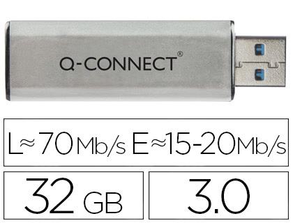 CL USB Q-CONNECT 3.0 32GB LECTURE175MB/S CRITURE 60MB/S    RTRACTABLE INTERFACE SUPERSPEED 3.0 COMPATIBLE USB 2.0