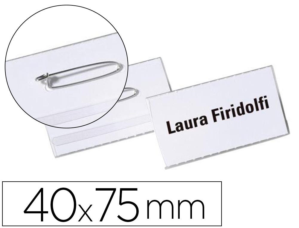 BADGE DURABLE 40X75MM PINGLE POCHETTE 50 UNITS