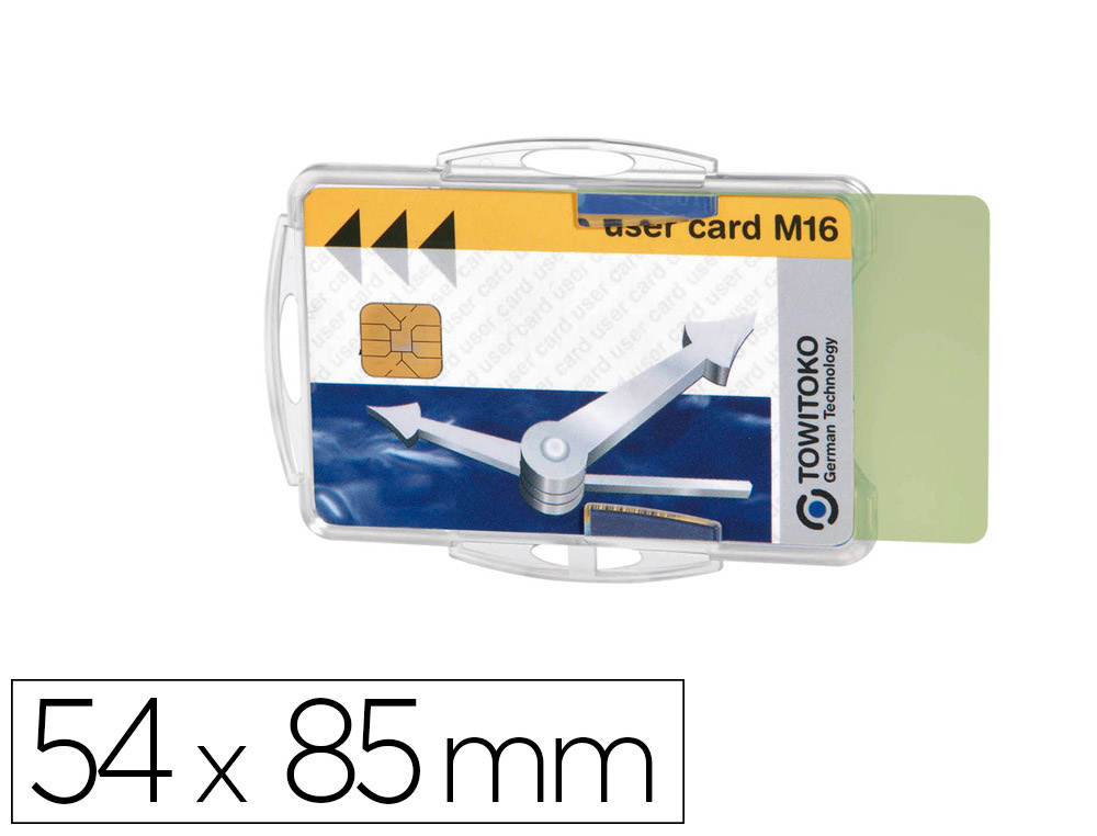 PORTE-BADGE DURABLE POUR 2 CARTES DE SECURITE FORMAT PORTRAIT OU PAYSAGE ENROULEUR LACET CHAINETTE 54X85MM 10 UNITES
